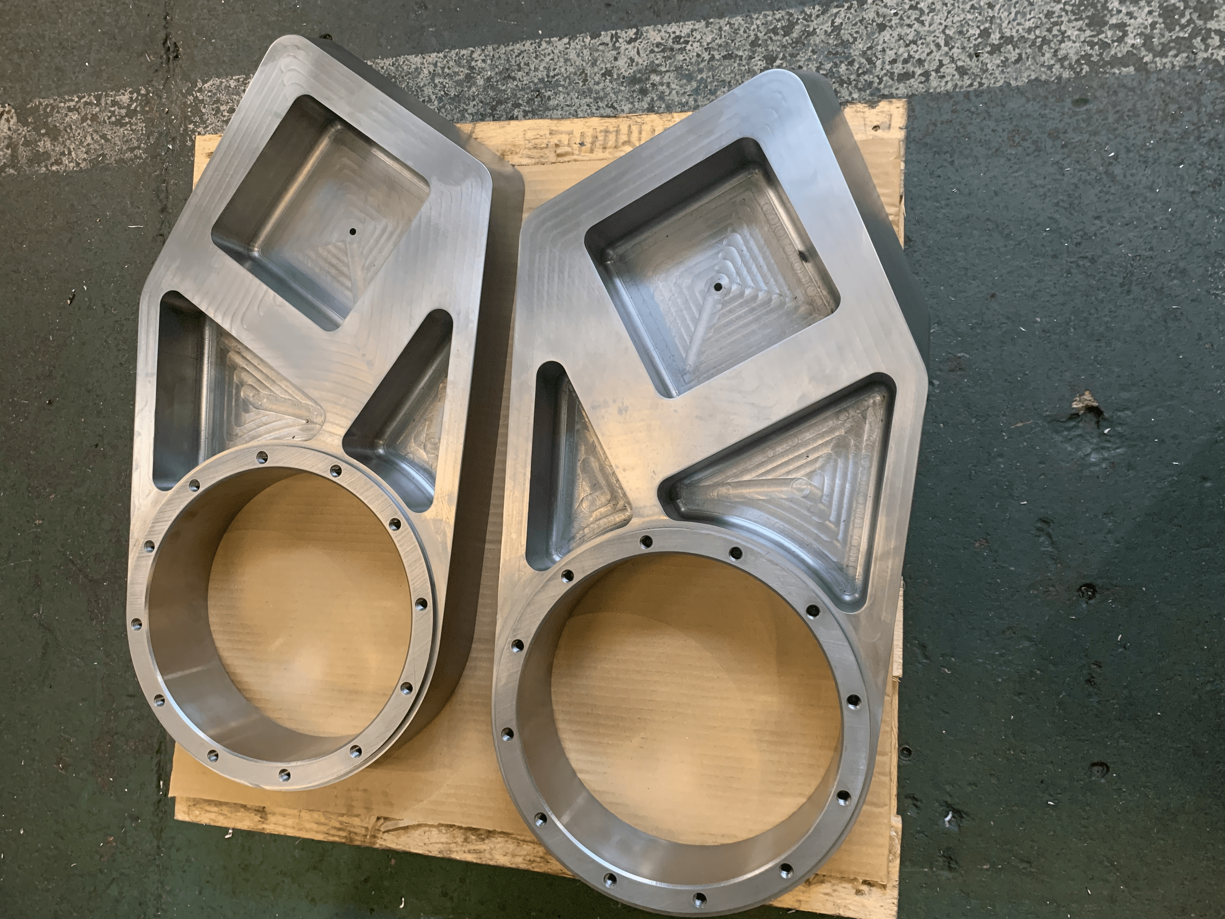 Machined parts that have been created with a high-precision CNC milling machine. 